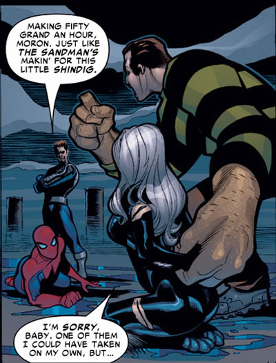 hydro-man, spider-man, sandman, and the black cat