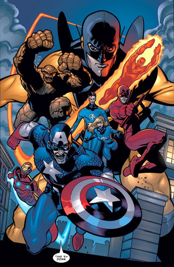 the avengers, the fantastic four, and daredevil