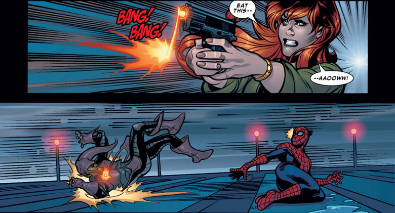 mj shoots the green goblin