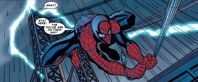 spider-man swinging