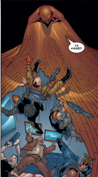 absorbing man becomes the floor and drops maggia thugs