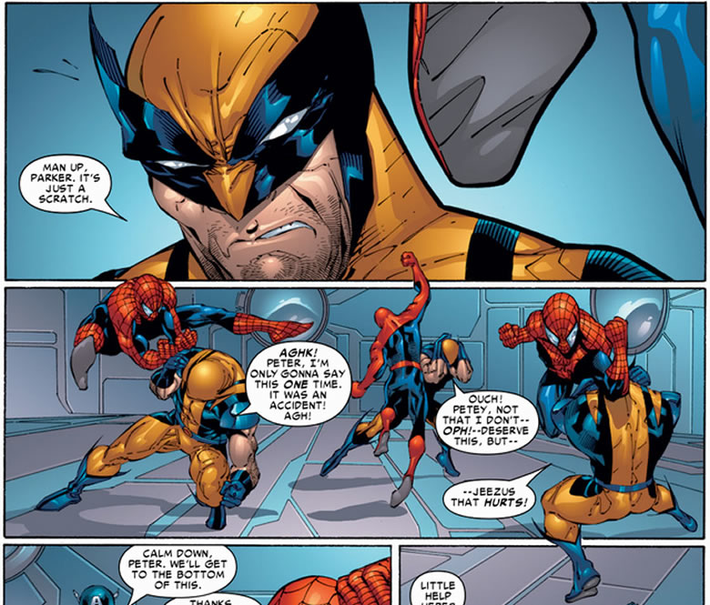 spider-man raggin on wolverine