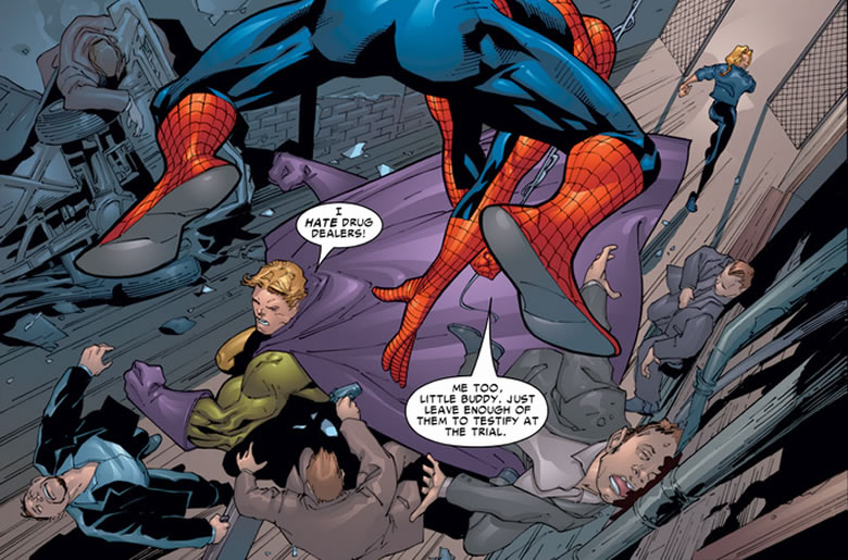 spider-man and virtue fighting the good fight