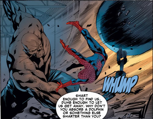 absorbing man vs. 
					spider-man