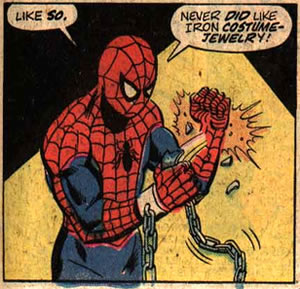 spider-man breaks manacles