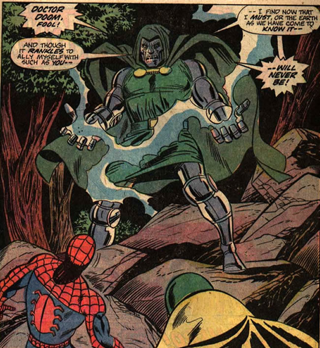 doctor doom contronts spider-man and the vision