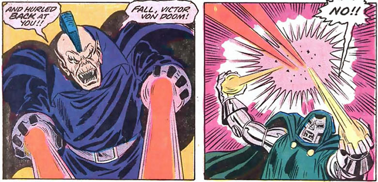 doctor doom and the dark rider negate each other's energy attacks