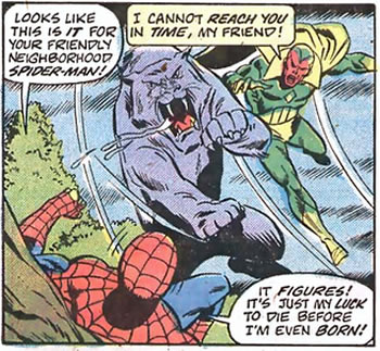 spider-man about to get mangled by a giant pussy cat