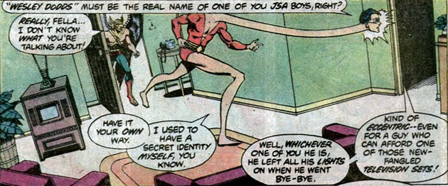 plastic man commenting on a tv