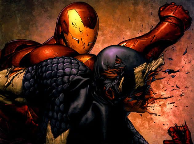 iron man punches captain america
