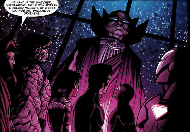 uatu the watcher appears among the heroes