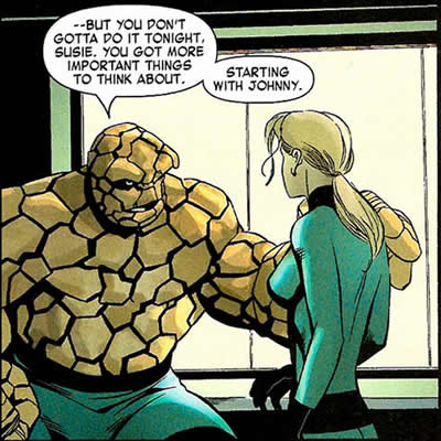 the thing talking to invisible woman