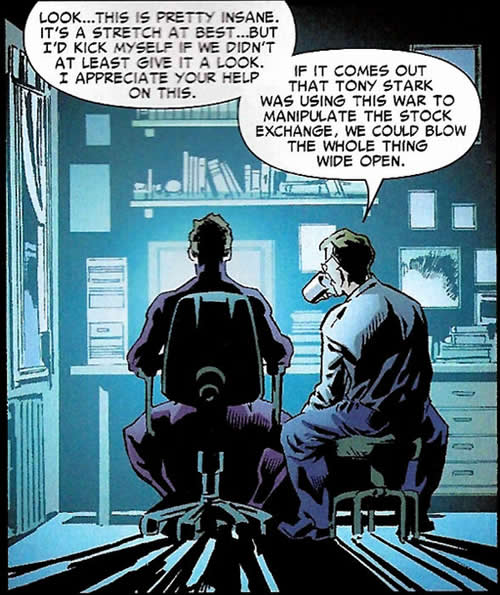 peter parker and ben urich using a home computer to hack into stark industries