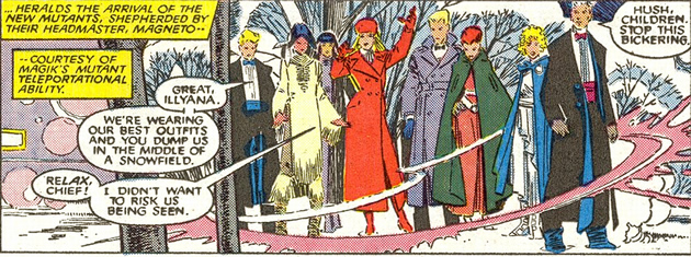 magneto and the new mutants dressed for a formal night's out