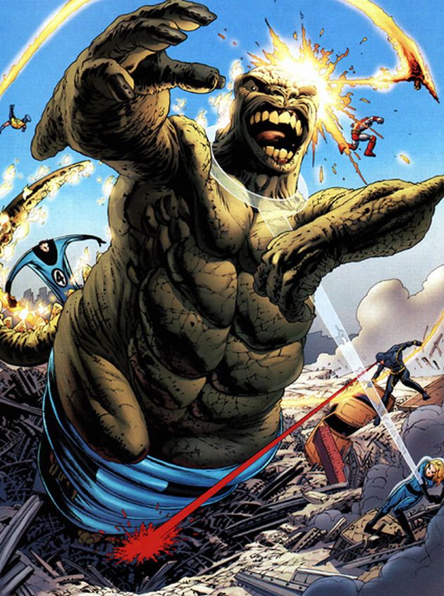 the fantastic four and the x-men team up against a monster