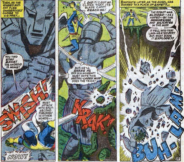 angel takes out a giant robot