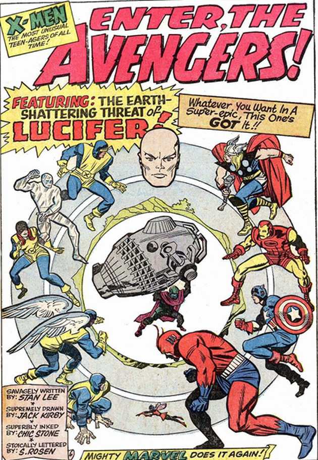 x-men and avengers splash page