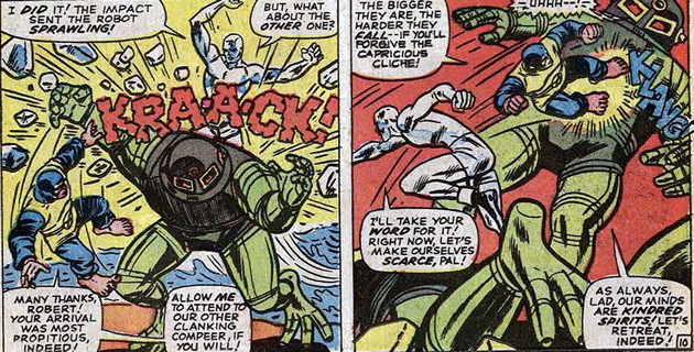 beast and iceman tackle some robots