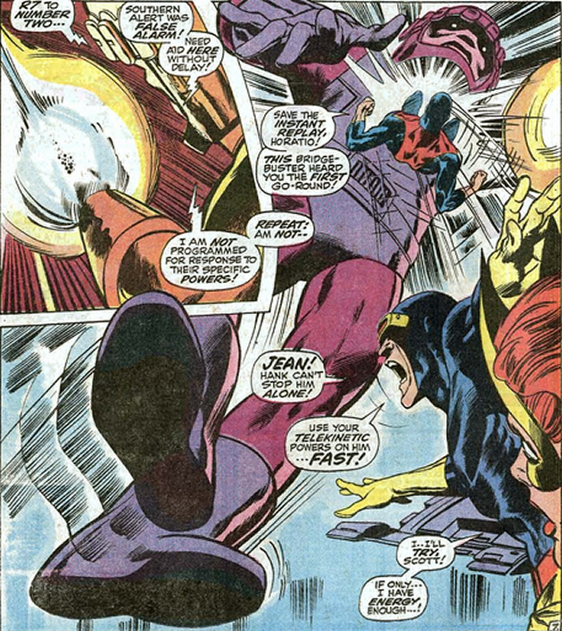 beast takes out a sentinel with a double hit