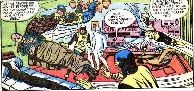 the wounded professor x is taken home by the x-men