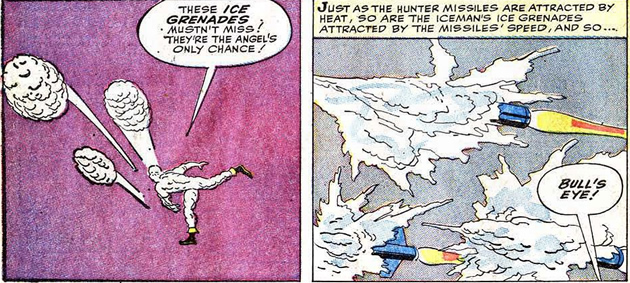 iceman throws ice on some missiles