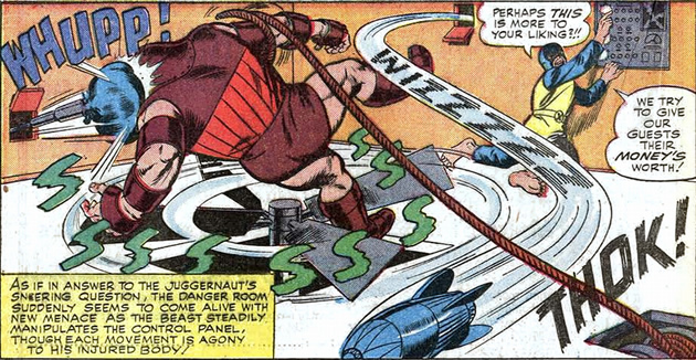 the juggernaut is attacked by the danger room