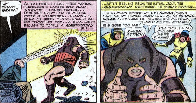 the juggernauts helmet makes him immune to telepathy