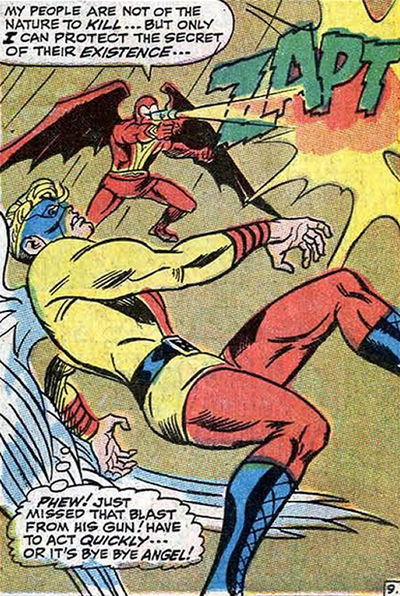 red raven attacks angel