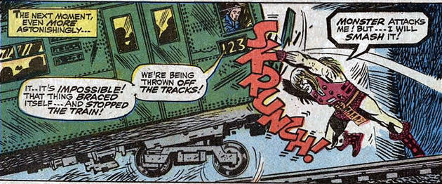 grotesk stops a subway train at full bore