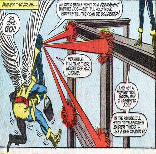 cyclops and angel working a construction site