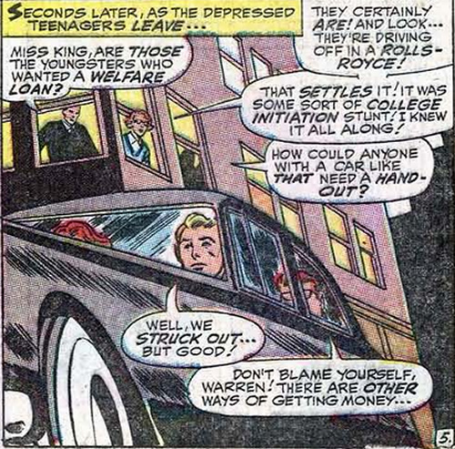 x-men riding around in a rolls royce