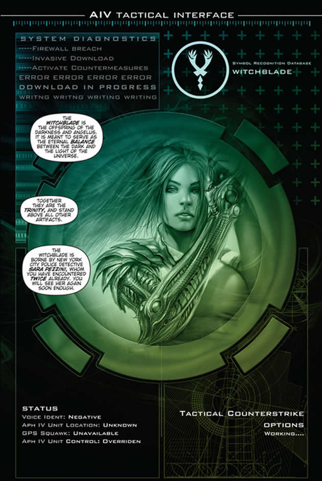 witchblade information screen