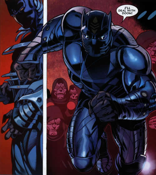 black panther in armor