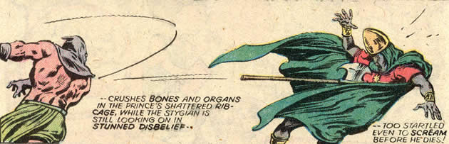 conan slays a stygian by throwing an axe