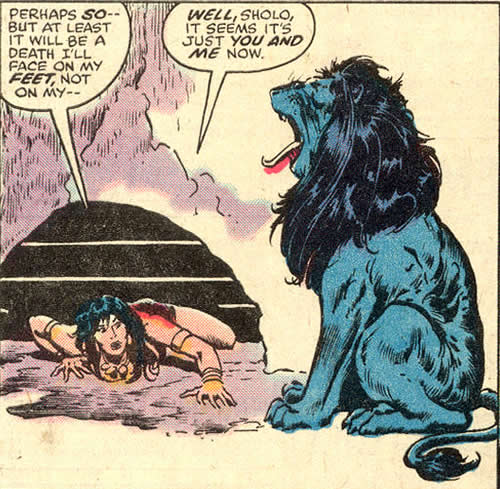 sholo breaks the bars of belits cage