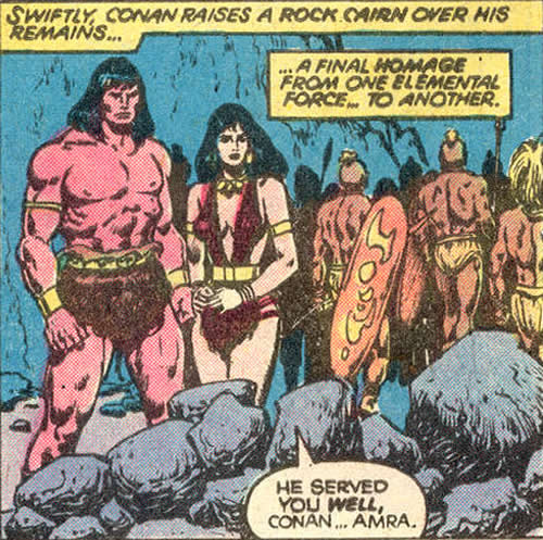 conan builds a cairn for sholo