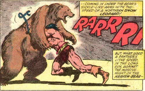 conan wrestles with a bear