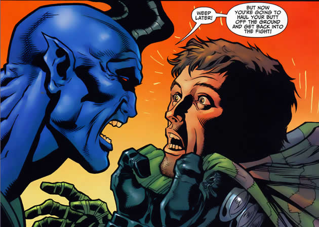 blue devil talks to ragman