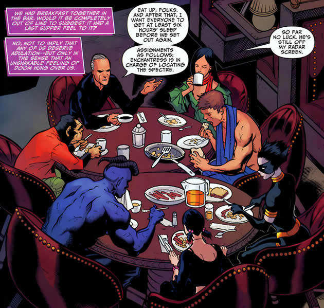the shadowpact eating breakfast