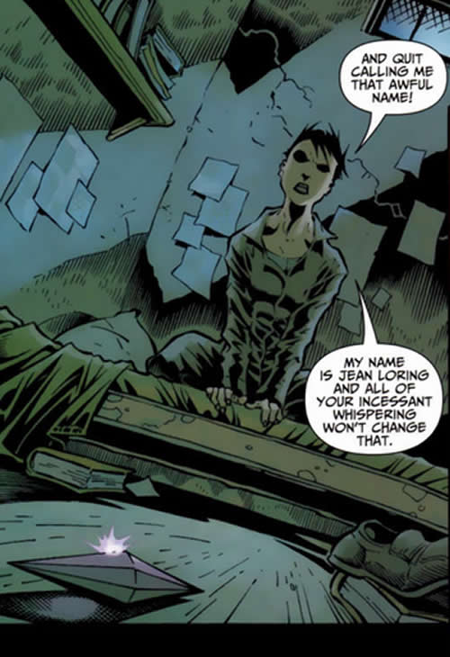 jean loring taling to the eclipso crystal