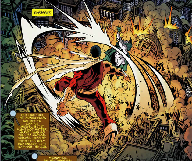 captaim marvel throws down the spectre