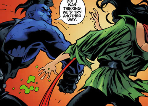 blue devil punches the enchantress