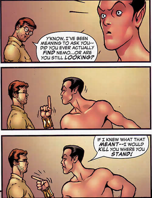 namor and bruce banner snipe at each other