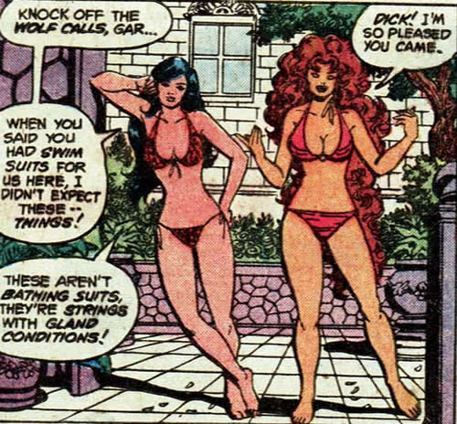 wonder girl and starfire in bikinis