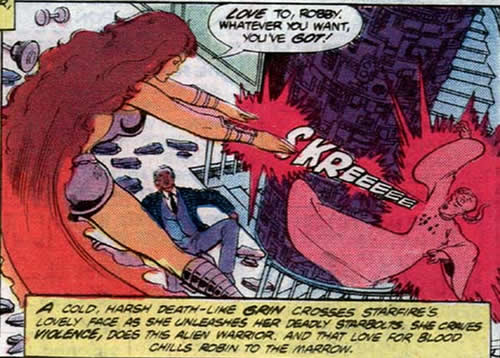 starfire blasts psimon