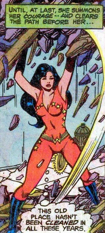 wonder girl in a show of strength