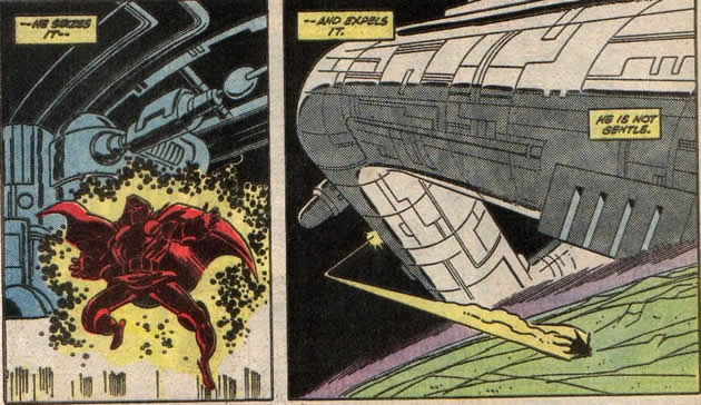 doom is expelled by galactus from galactus' ship