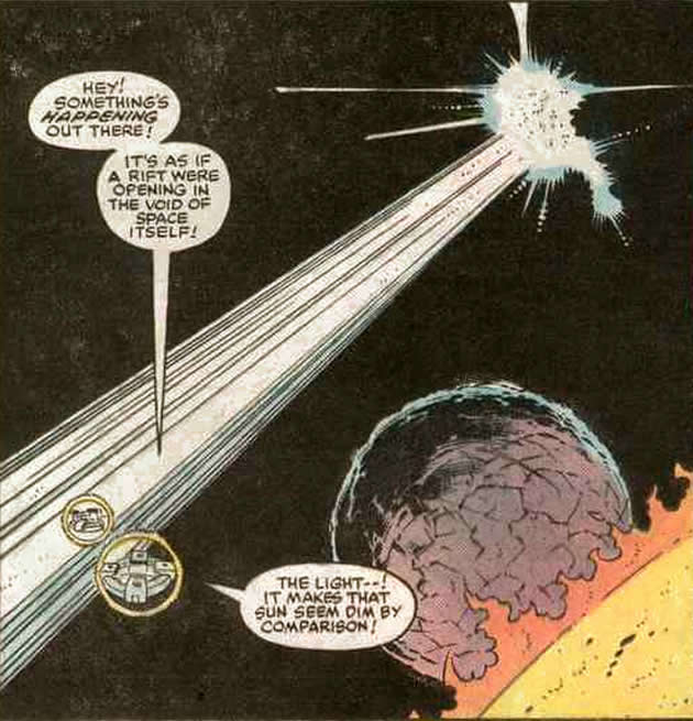 the beyonder speaks through a rift in the universe