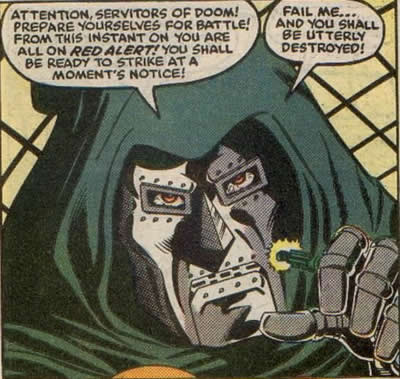 doom addresses his servitors