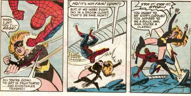 spider-man takes out titania